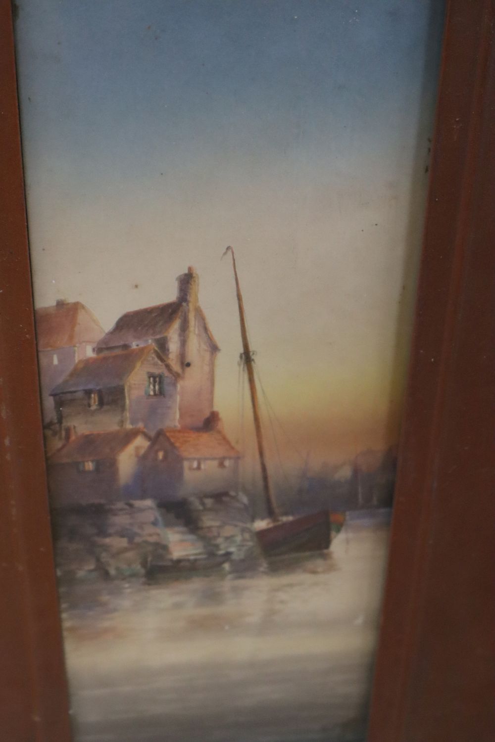 Garmen Morrish, watercolour, Whitby, 38 x 13cm and an etching by F. Robson, 26 x 13cm
